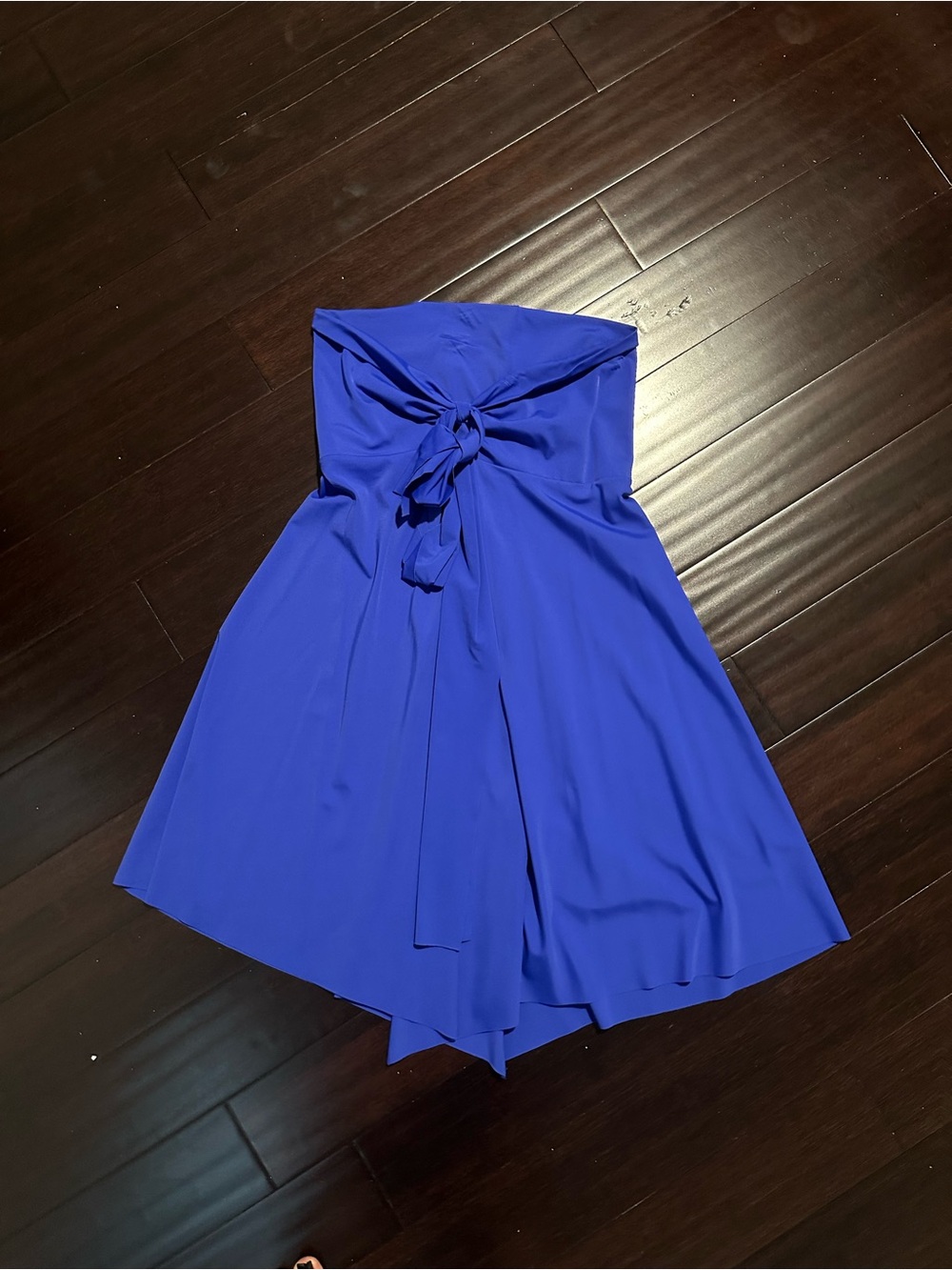 Strapless Tie-Front Blue Women’s Dress